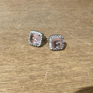 NWT Pink and CZ Silver Stud Earrings